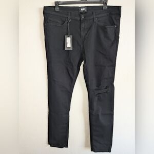 NWT Paige Croft Distressed Black Skinny Jeans Men's Size 40
